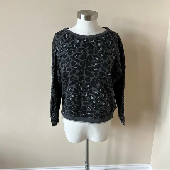 Maje Daleo Cotton Leopard Print Pullover Sweatshirt Size S 7875 - Picture 4 of 9